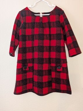 Pippa & Julie Red and Black Knit Top with Geometric Motif